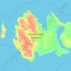 科捷利內岛地形图、海拔、地势