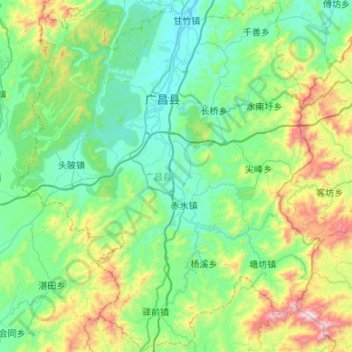 广昌县地形图、海拔、地势