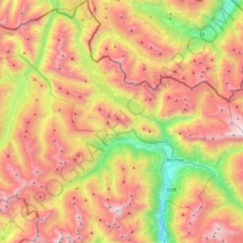 Valdidentro地形图、海拔、地势