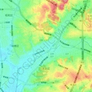 天白区地形图、海拔、地势