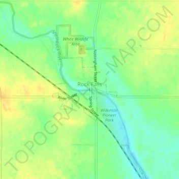 Rock Falls地形图、海拔、地势