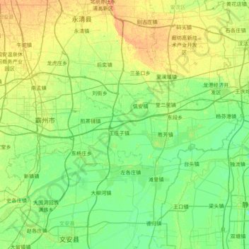 霸州市地形图、海拔、地势