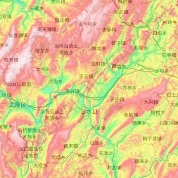 彭水苗族土家族自治县地形图、海拔、地势