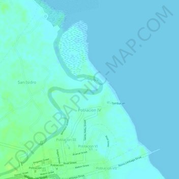 Poblacion Ⅳ地形图、海拔、地势