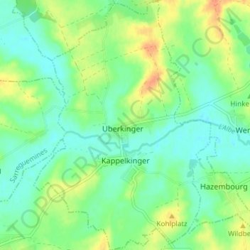Kappelkinger地形图、海拔、地势