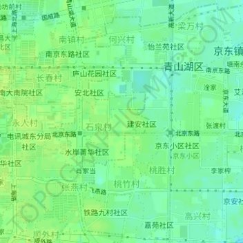 北京东路社区地形图、海拔、地势