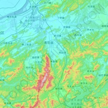 青阳县地形图、海拔、地势