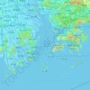 珠江口地形图、海拔、地势