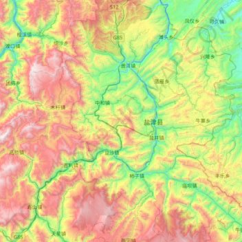 盐津县地形图、海拔、地势