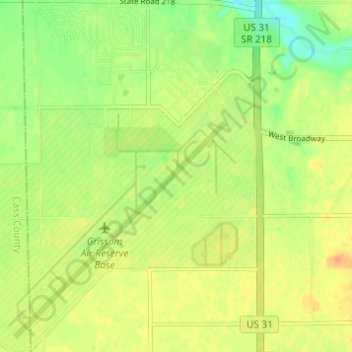 Grissom Air Reserve Base地形图、海拔、地势