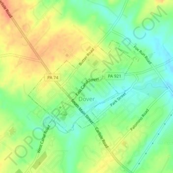 Dover地形图、海拔、地势