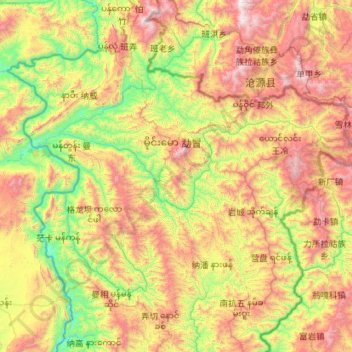勐冒县地形图、海拔、地势