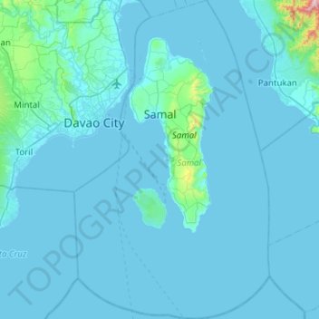 Samal地形图、海拔、地势