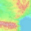 Occitanie地形图、海拔、地势
