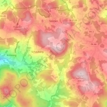 Sonnen地形图、海拔、地势