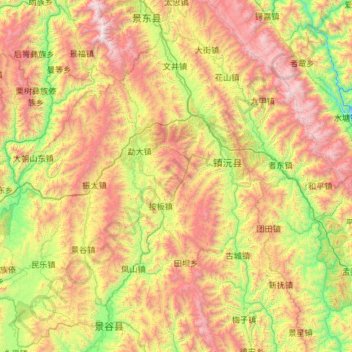 镇沅彝族哈尼族拉祜族自治县地形图、海拔、地势