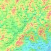 梅州市地形图、海拔、地势