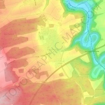 Villingendorf地形图、海拔、地势