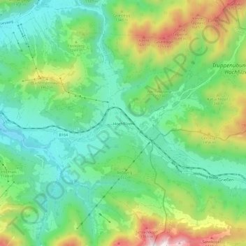 Hochfilzen地形图、海拔、地势