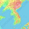 朝鲜地形图、海拔、地势