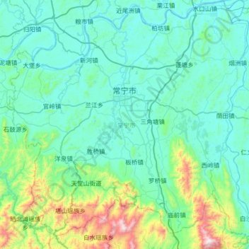 常宁市地形图、海拔、地势