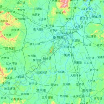 衡南县地形图、海拔、地势