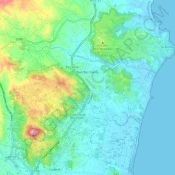Bari Sardo地形图、海拔、地势