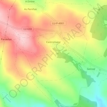 Castromaior地形图、海拔、地势