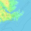 Carteret County地形图、海拔、地势
