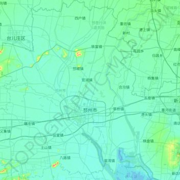 邳州市地形图、海拔、地势