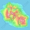 La Réunion地形图、海拔、地势