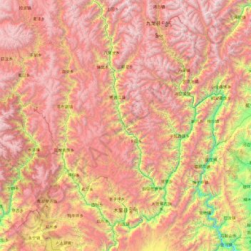 木里藏族自治县地形图、海拔、地势
