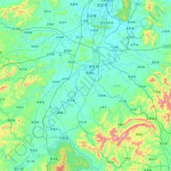 泰和县地形图、海拔、地势