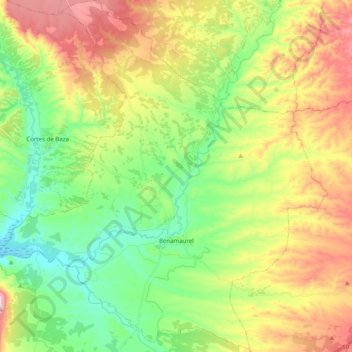Benamaurel地形图、海拔、地势