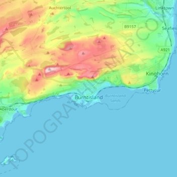 Burntisland地形图、海拔、地势
