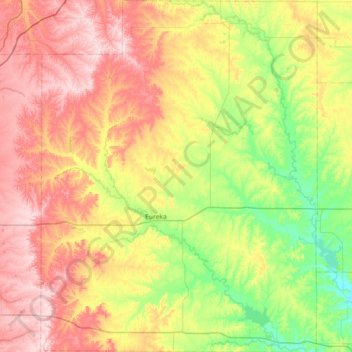 Greenwood County地形图、海拔、地势