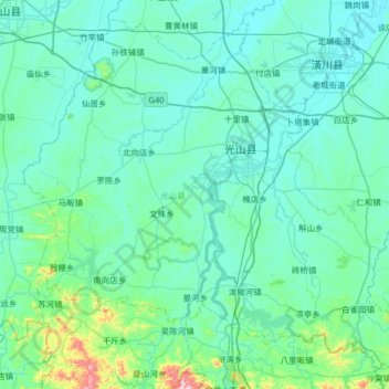 光山县地形图、海拔、地势