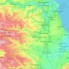 达勒姆郡地形图、海拔、地势