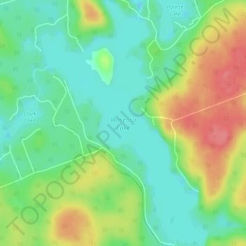 Waseosa Lake地形图、海拔、地势