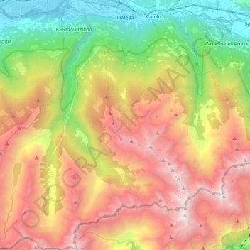Piateda地形图、海拔、地势