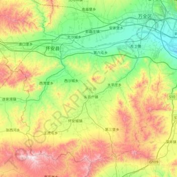 怀安县地形图、海拔、地势