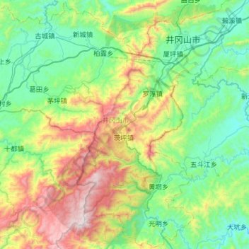 井冈山市地形图、海拔、地势
