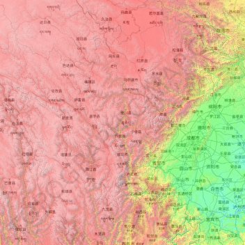 甘孜藏族自治州地形图、海拔、地势