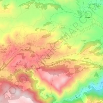 Argusto地形图、海拔、地势