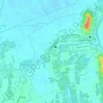 Sampaloc地形图、海拔、地势