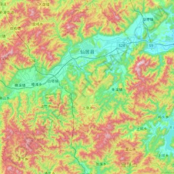 仙居县地形图、海拔、地势