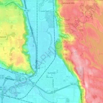 Sumner地形图、海拔、地势
