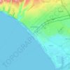 Santa Monica地形图、海拔、地势