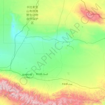 奇台县地形图、海拔、地势