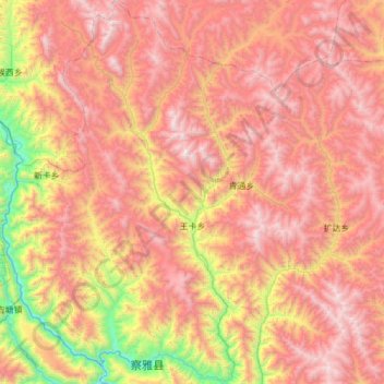 王卡乡地形图、海拔、地势